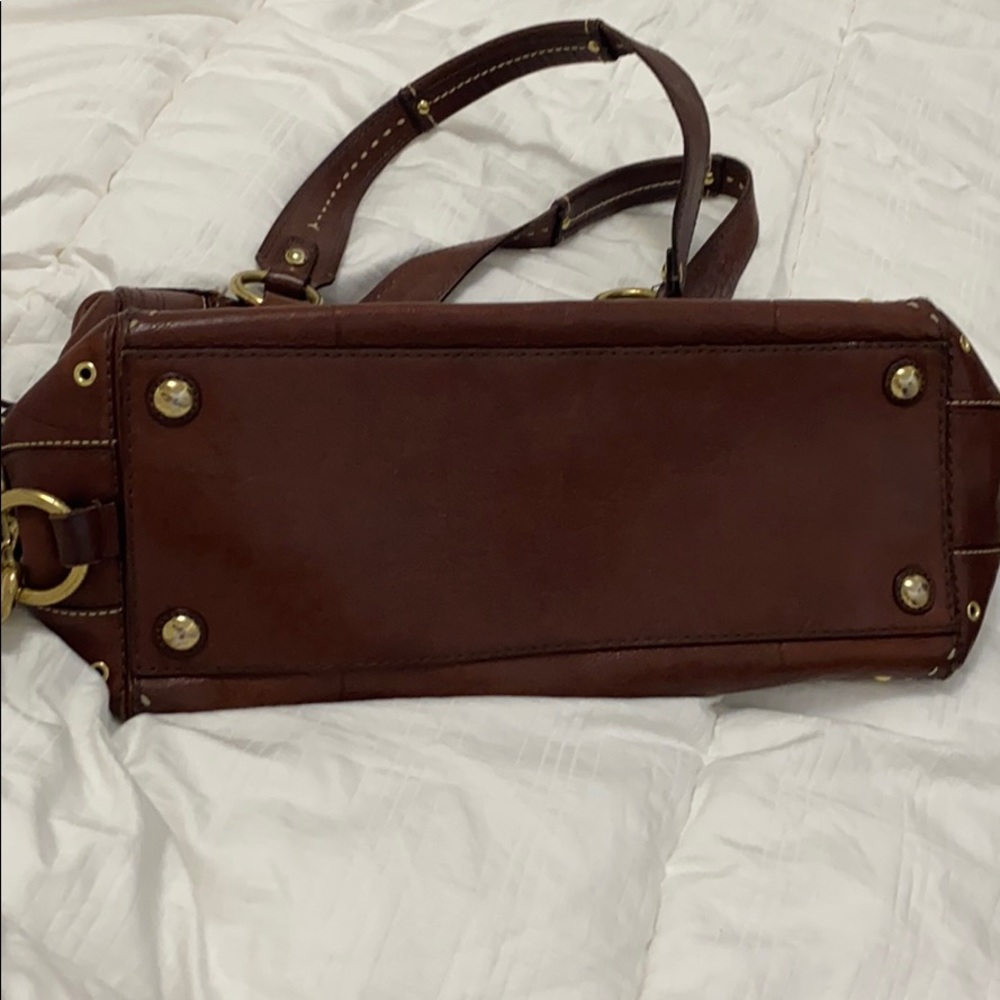 Coach Whiskey Leather Andrea Hampton Satchel - Picture 10 of 10